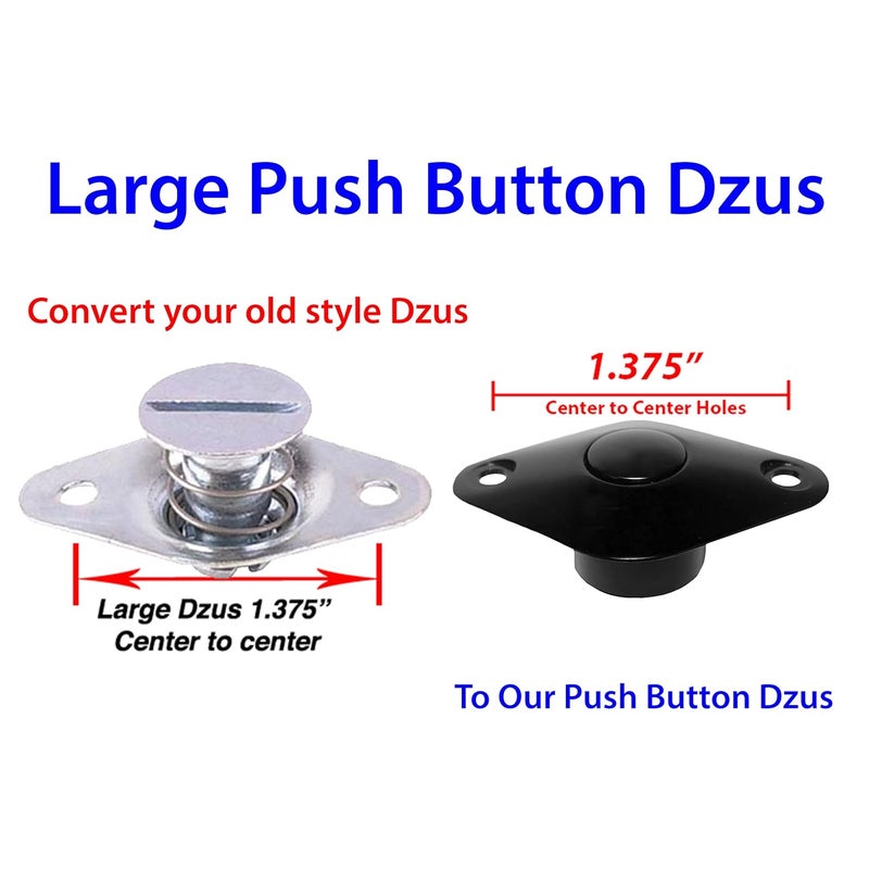 Push Button Latches Dzus Large Push Button Retro Quick Latch Release Black 1.375 - Image 2